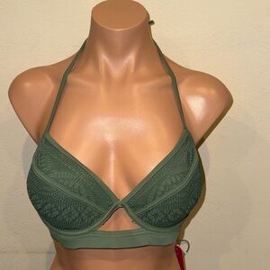 NWT Hula Honey bikinii top brains top bra push up underwire size L